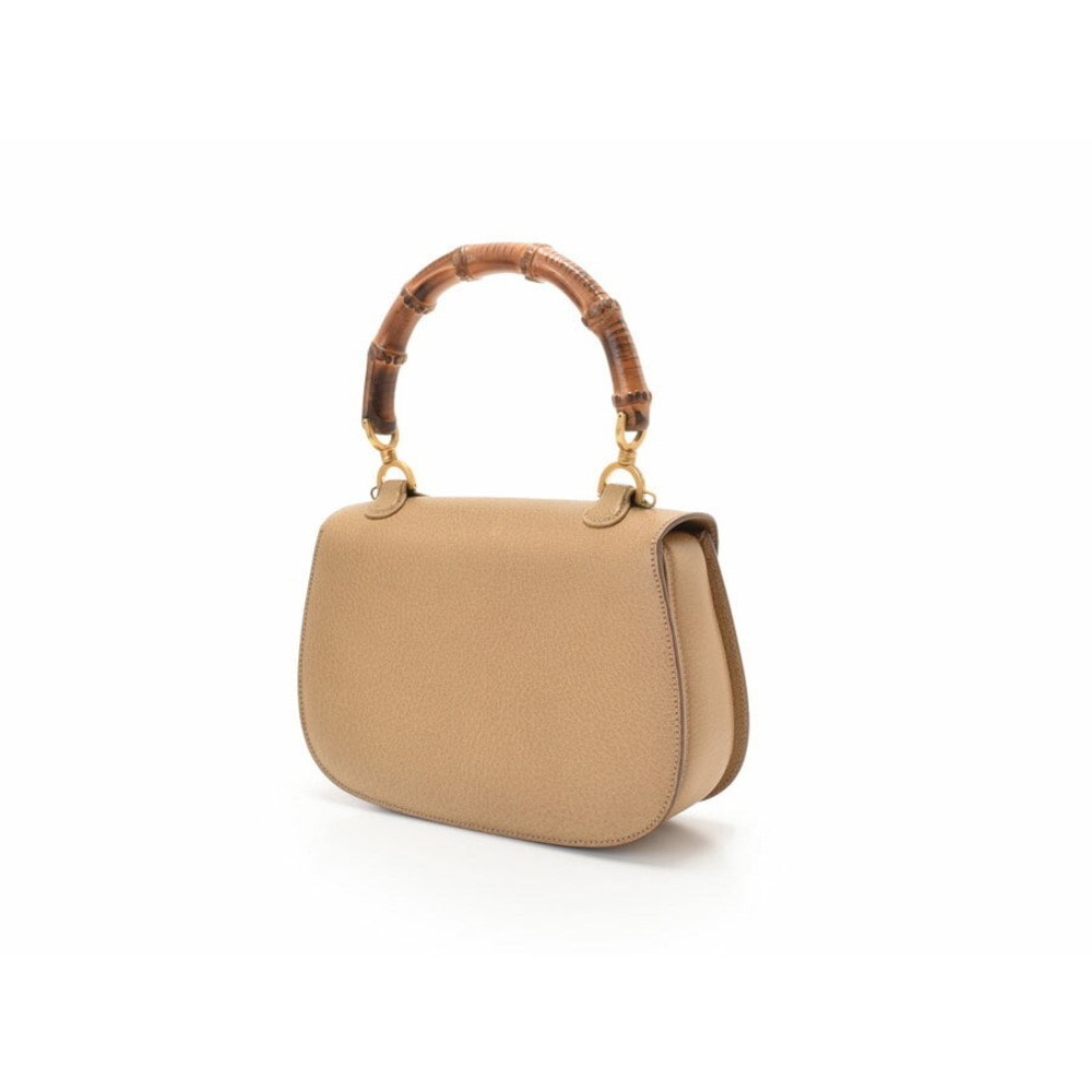 Gucci Top Mirror Beige Bamboo Tan GG Handle Bag